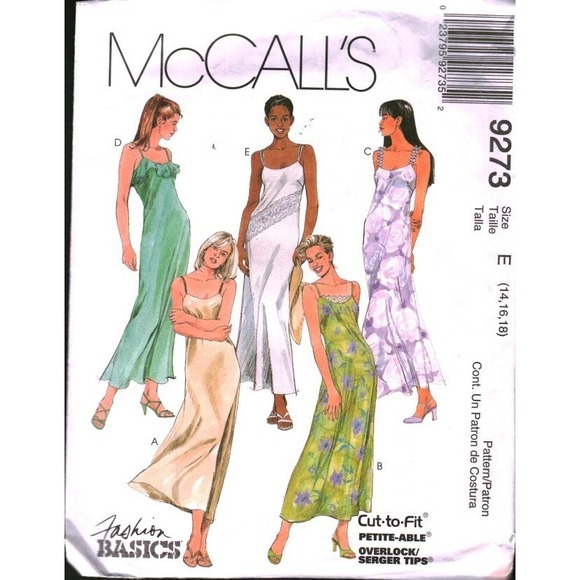 McCall's Other - McCalls 9273 Sewing Pattern Misses A-Line Scoop Neck Dress Size 14-18 Vtg CUT